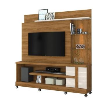 Imagem de Estante Home Theater com Rodízio Alan Para TV 55 Polegadas Naturale e 