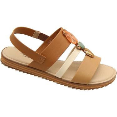 Imagem de Sandália Modare Plataforma Baixa Conforto Feminina, Marrom, Bege, 36