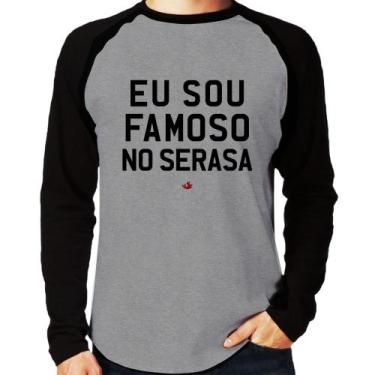 Imagem de Camiseta Raglan Eu sou famoso no Serasa Manga Longa - Foca na Moda, Ci