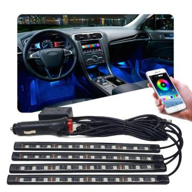 Imagem de Barra Led Neon RGB Interno Onix 2017 2018 2019 2020 Luz Interna Contro