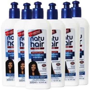 Imagem de Kit 6 Creme Sem Enxágue S.O.S Manutenção Intensiva 300ml - Natuhair