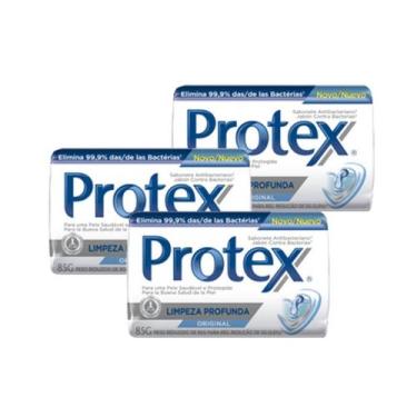 Imagem de 3 Sabonetes Protex Original 85g Cada Limpeza Profunda