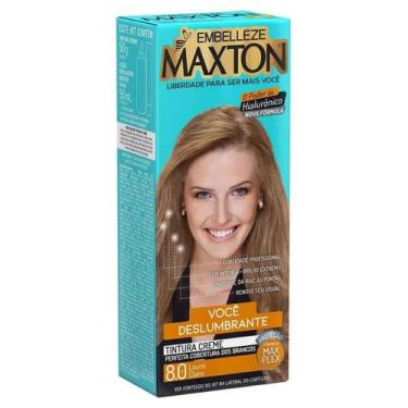 Imagem de Kit Prático Tintura Creme Maxton 8.0 Louro Claro - Embelleze