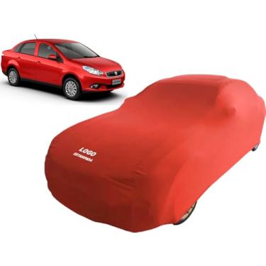 Imagem de Capa Para Cobrir Carro Fiat Grand Siena Tecido Helanca (Vermelho)