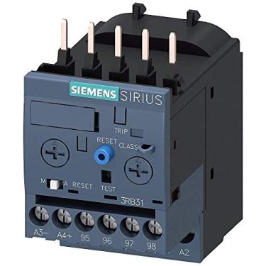 Imagem de Siemens Relé de sobrecarga de estado sólido Sirius 3RB31134RB0, intervalo de 0,1 a 0,4A, tamanho S00, classe 5/10/20/30 ajustável, redefinição manual/automática, detecção interna de falha de