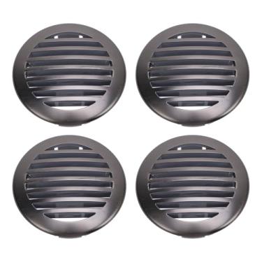 Imagem de 4 Pçs 3in/76mm Rv Grelha de Ar Ventilação Teto 316 Aço Inoxidável Barco Ventilação Capa Redonda Grelha Ventilação Ar para Iate Motorhome (Cinza escuro)