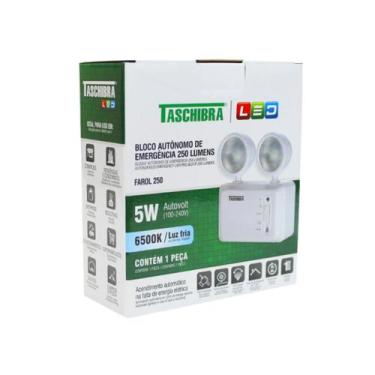 Imagem de Bloco Autônomo Led Emergência 2 Farol 250lm Taschibra