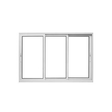 Imagem de Janela 3 Folhas Max 100X200 Alumínio Branco Linha 25 Jade - Brecorimo