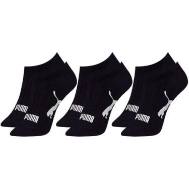 Imagem de Kit com 3 Pares de Meias Adulto Puma Modelo Sapatilha Calcanhar Verdad