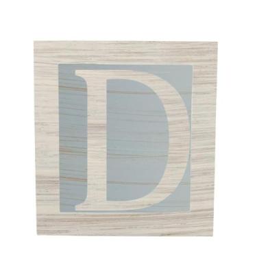 Imagem de Cubo Azul Letra Branca com Aplique Festa Chá de Bebê Decoração 8x8x8 C