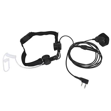 Imagem de Pdflie Microfone tático marinho para garganta, condução óssea, fibra de nylon, trançada, gargantilha de rádio militar, fone de ouvido de pescoço de laringofone, fone de ouvido para Walkie Talkies