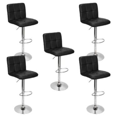 Imagem de Banquetas Gomos Confort, Giratoria, com Regulagem de Altura para Cozinha, Área Gourmet, Bancada - Preta (5)