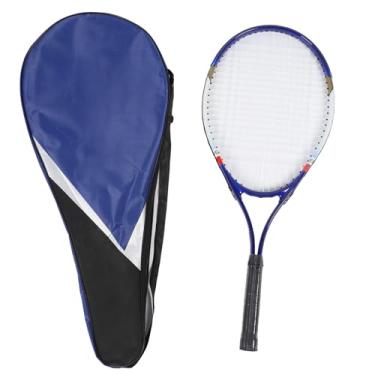 Imagem de Raquete de tênis de 68 cm para adultos, adolescentes, liga de alumínio, nylon, recreativa, raquete de tênis com bolsa de raquete para iniciantes e jogadores intermediários (azul)