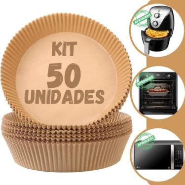 Imagem de Forma De Papel Airfryer Forro Tapete Antiaderente 50 Peças