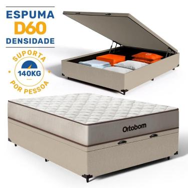 Imagem de Cama Box Baú com Colchão de Espuma D60 Double Face Force Dream - Ortobom Casal 138cm