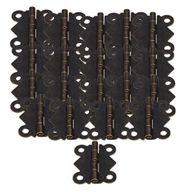 Imagem de BQLZR Mini dobradiças decorativas de borboleta tamanho P, dobradiças decorativas antigas para pequenas caixas de madeira vintage, caixa de ferramentas, caixas de joias, caixas de presente, caixas de