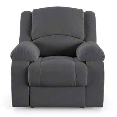 Imagem de Poltrona Do Papai Reclinável Sala De Cinema Barcelona Elétrica Touch Usb Veludo Cinza Grafite