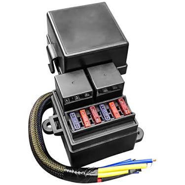 Imagem de GMURA Caixa De Relé Fusível Pré-Cabeada À Prova D'Água, 2 Slots 4 Pinos 80 A E 6 Suportes Atc/Ato, Com Fusíveis Relé, Bloco Para Carro, Caminhão, Barco, Trailer, Automotivo Marítimo