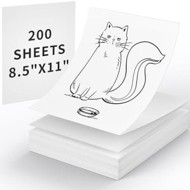 Imagem de Papel térmico, papel para impressora térmica, 20 x 28 cm, carta dos EUA para impressora térmica portátil A4 e outras impressoras de letras dos EUA, perfurado, impressão contínua dobrada, 200 folhas