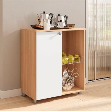 Imagem de Balcão para Cozinha Fruteira 1 Porta Âmbar Branco / Freijó