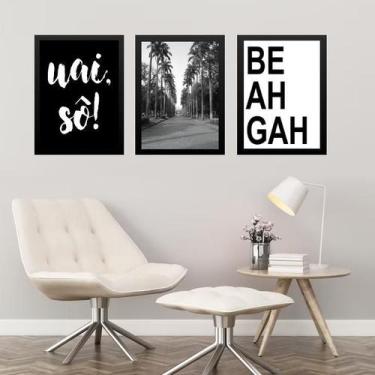 Imagem de Kit 3 Quadros Cidade De Belo Horizonte 45X34Cm - Com Vidro - Quadros O