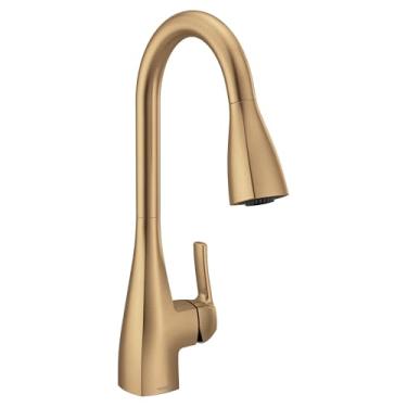 Imagem de Moen Kiran Torneira de cozinha suspensa de arco alto de uma alça dourada bronze com Power Clean, 87599BZG