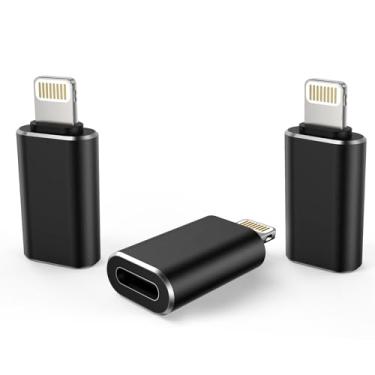 Imagem de TechMatte Adaptador Usb-C Fêmea Para Lightning Macho, Pacote Com 3, Carregamento De 2,2 A, Transferência Dados, Compatível Iphone 14, 13, 12, 11 Xs Se, Ipad, Ipod E Airpods, Não Fones Ouvido/Android