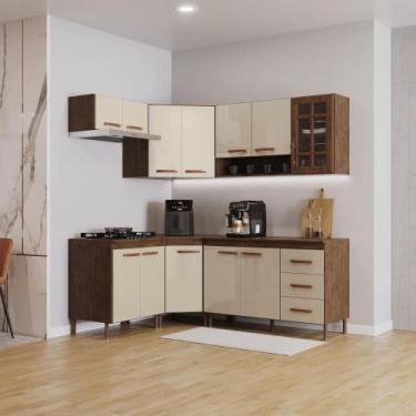 Imagem de Cozinha Modulada Completa Fidelitá Lisboa 6 Peças 340cm 12 Portas 3 Ga