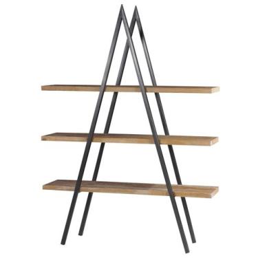 Imagem de Estante Union em Madeira cor Driftwood com Base Grafite 1,40 MT (LARG)