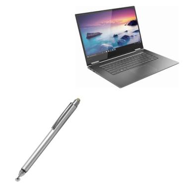 Imagem de BoxWave Caneta Stylus compatível com Lenovo Yoga 730 (38.1 cm) - Caneta capacitiva DualTip, ponta de fibra de ponta de disco, caneta Stylus capacitiva - prata metálica
