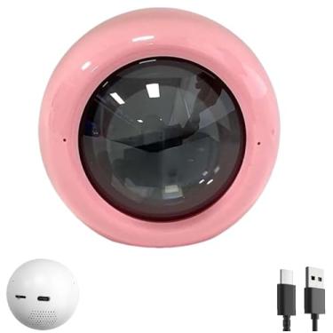 Imagem de Reprodutor de vídeo com bola de cristal de 6,9 cm, display digital, vídeos e fotos personalizáveis, presente personalizado para aniversário, aniversário, esfera iluminada de casamento (Rosa)