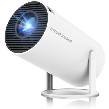 Imagem de Mini projetor, suporta projetor portátil 4K 1080p com banda dupla WIFI6 5G sem fio 5.0 Bluetooth Android 11, 160 lúmens ANSI, rotação de 180°, correção trapezoidal automática, projetor de vídeo de