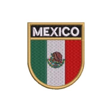 Imagem de BP0050E-011 Bandeira México Patch Bordado 5,7×6,8cm (D-Arquivo Matriz para bordar.)