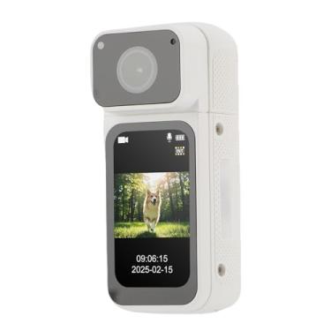 Imagem de ASHATA Câmera Corporal de 2,7k, Gravação de POV Portátil de Câmera Gasta Corporal, 64 GB de 180 ° Rotativo Lente Rotativo Polomeiro Magnético Camcorder Vestível para Trabalho de Viagem (Branco)