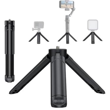 Imagem de Mini tripé para câmera, suporte de mesa portátil com suporte de parafuso de 0,6 cm, alça extensível para DSLR, webcam, telefone