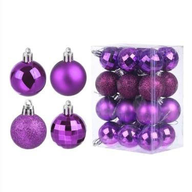 Imagem de Enfeites de Natal de 24 quilates, bolas de bolas de Natal, decorações de árvore inquebráveis, pingente de bolas de plástico para pendurar para árvore de Natal, guirlanda de aniversário, decoração de