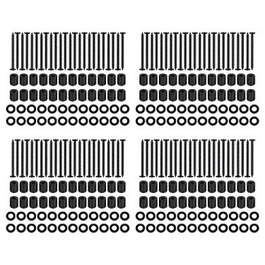 Imagem de kingsea Kit de montagem de placa de fixação com parafusos, espaçadores e arruelas para quadro de pegboard de 1/20.3 cm e 1/10.2 cm, 96 peças, preto