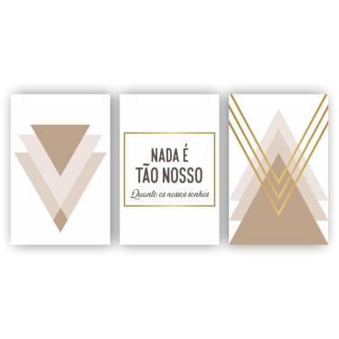 Imagem de Kit 3 Placas Decorativos 20X30 Abstrato Nada É Tão Nosso