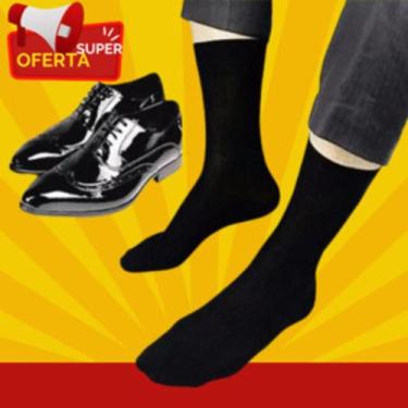 Imagem de Kit 12 Pares De Meias Social fino Longo Pretas 3843 Top - Jundiameias,