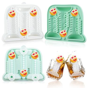 Imagem de Hoolerry Bandeja de molde de cubo de gelo, brincadeiras, formas engraçadas, máquina de bola de gelo de silicone com tampa para coquetéis de uísque, suco, bebidas, acessórios de artesanato, presentes