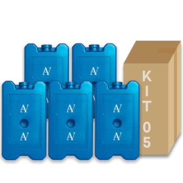 Imagem de Gelo Artificial Reutilizável Rígido De 500ml 05 Unidades