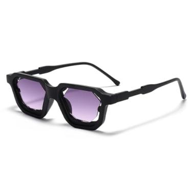 Imagem de VFDHN Óculos de sol retrô fashion punk feminino masculino festa clássico vintage uv400 para áreas externas (preto roxo rosa)