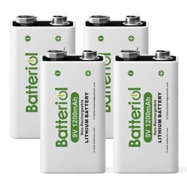 Imagem de Baterias de lítio de 9V Batteriol 1200mAh, vida útil de 10 anos, pacot