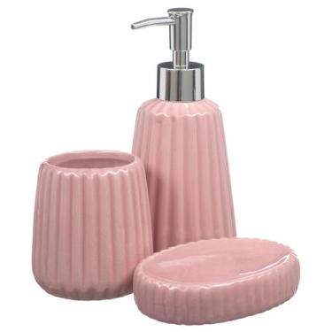 Imagem de Conjunto Lavabo Banheiro Dispenser Sabonete Líquido Porta Escova 186 -