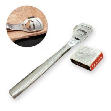Imagem de Ferramenta Desbastar Cortar Couro Artesanato C/10 Laminas - lanmax