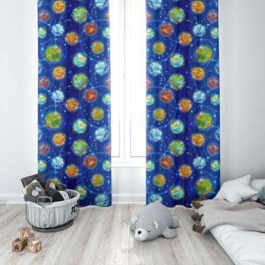Imagem de Cortina Tecido Oxford Quarto Infantil Galáxia - 140x220cm - Fabrika de