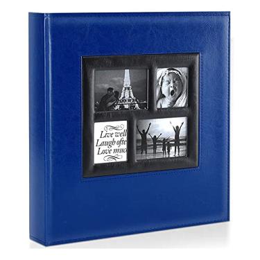 Imagem de Álbum de fotos Ywlake 4x6 500 fotos de bolsos, capacidade extragrande para a família álbuns de fotos de casamento comporta 500 fotos horizontais e verticais, Azul, 600 Pockets