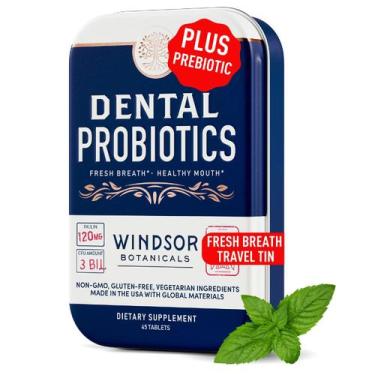 Imagem de Probióticos dentários Windsor Botanicals 45 comprimidos para adultos