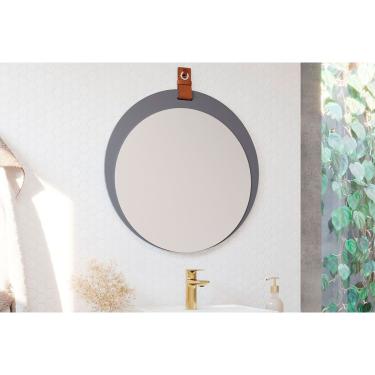 Imagem de Espelheira de Banheiro Lua Parede Oval 60x60cm Titanium - MGM