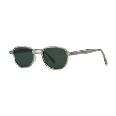 Imagem de Óculos de sol retrô masculino, armação de acetato, verde, marrom, óculos de sol feminino, uv400 (5)